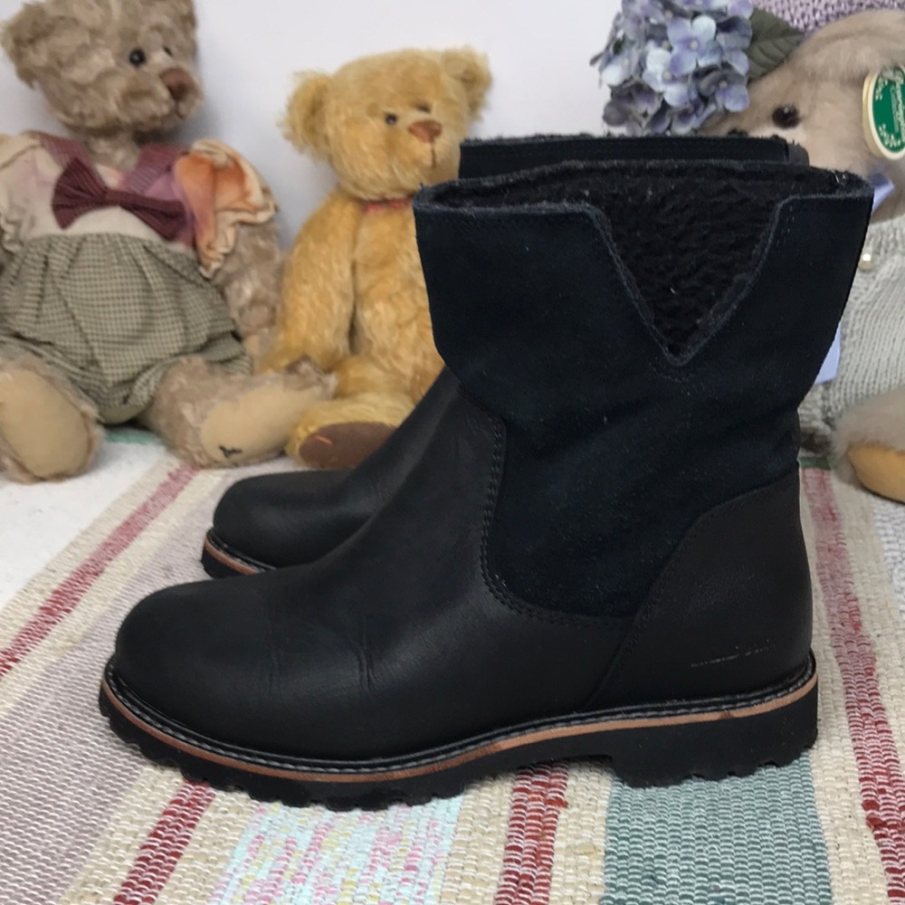 Llbean Womens  Black Leather Ankle Boots